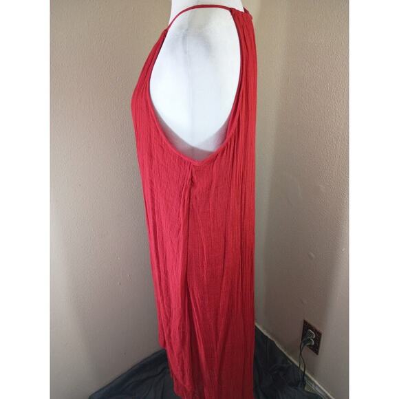 Mlle Gabrielle Dress Maxi High Low Orange Sz XL Gauzy Beach Festival - Picture 7 of 12